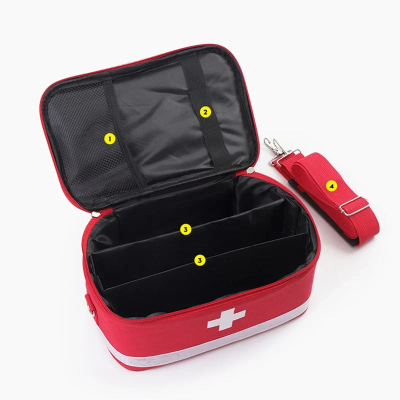 Portable First Aid Storage Bag – Travel & Home Medicine Organizer