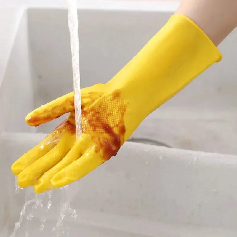 Latex & Silicone Dishwashing Gloves – Waterproof Non-Slip S/M/L