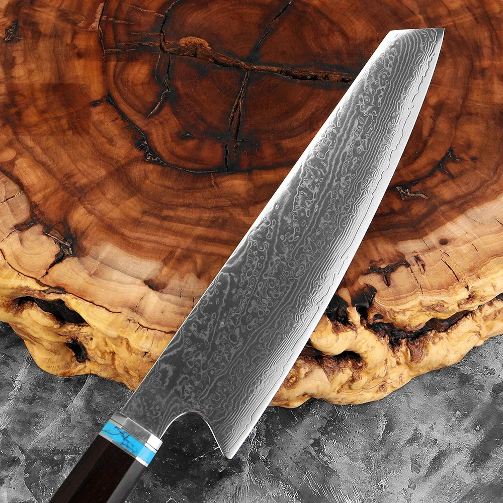 Damascus Kiritsuke Chef Knife 8-Inch | VG10 Steel Core