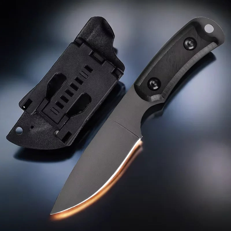 D2 Steel Fixed Blade Knife – Ebony Handle EDC & Camping