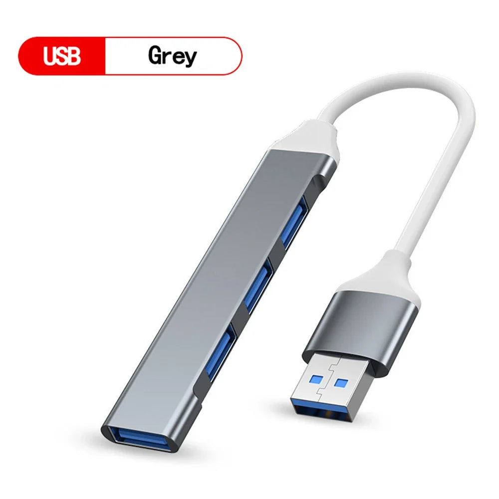 USB-C to 4-Port USB 3.0 Hub OTG Adapter | 5Gbps MacBook PC