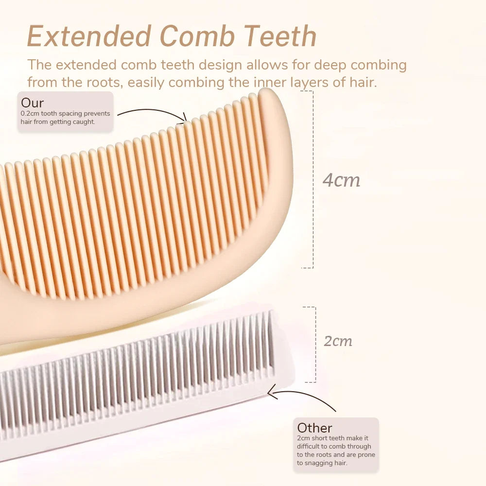 Luxury Beige Handle Comb – Ergonomic Gold Capped Salon Comb