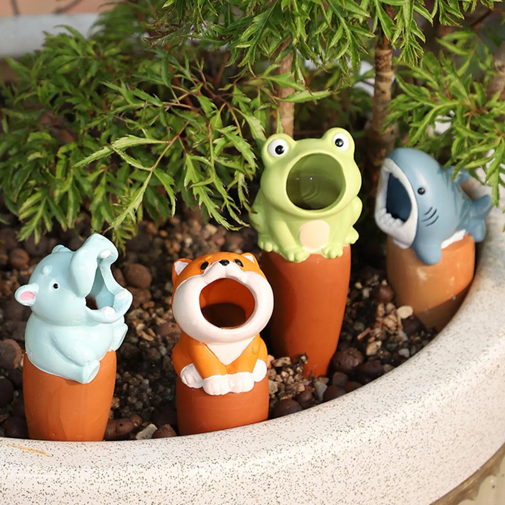 6-Pack Animal Terracotta Self-Watering Globes | Plant Drip Spikes