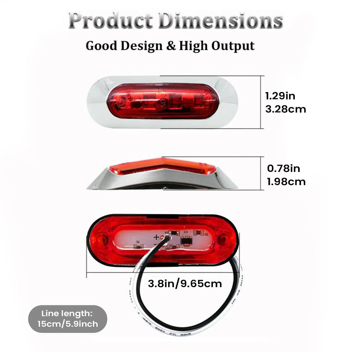 Marine Navigation Lights Red & Green LED IP67 Waterproof 12-24V