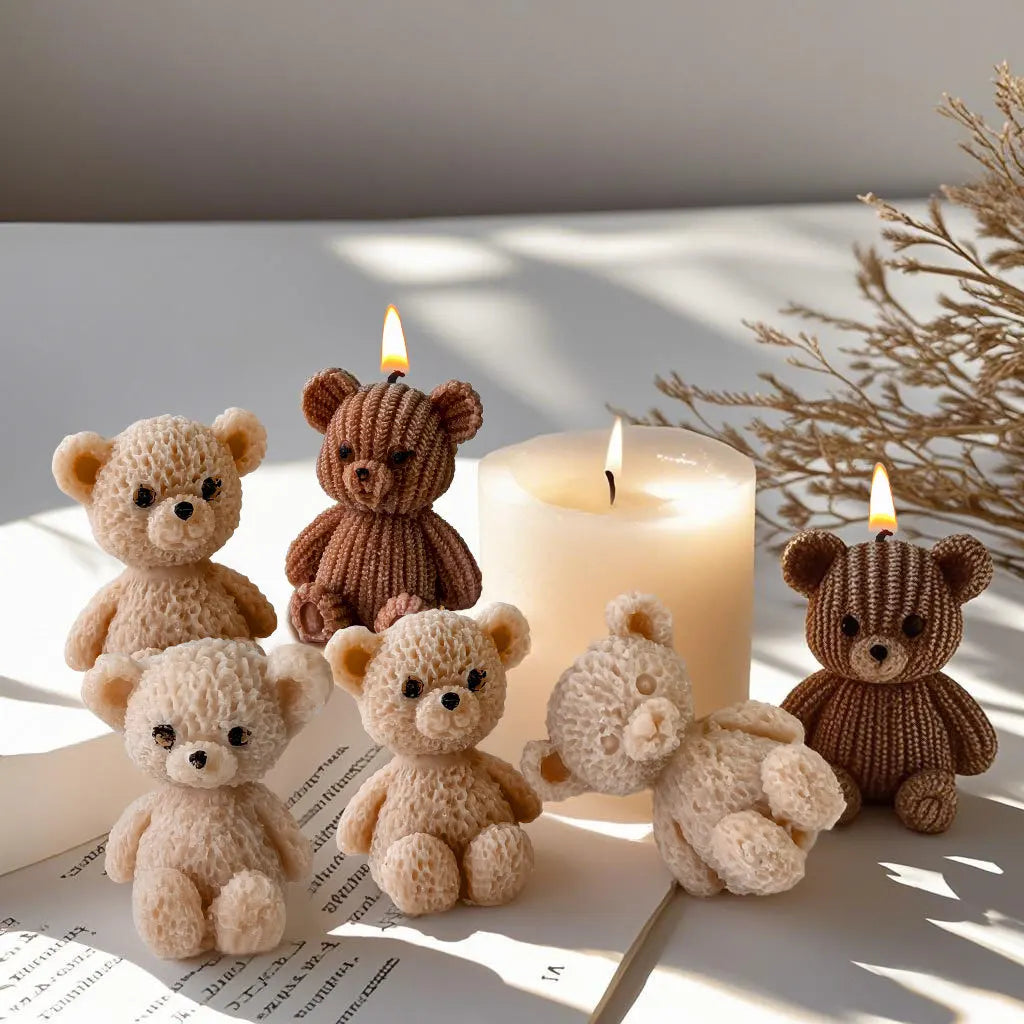 DIY Mini Bears Silicone Mold Aroma Candle Resin Ornament Mould