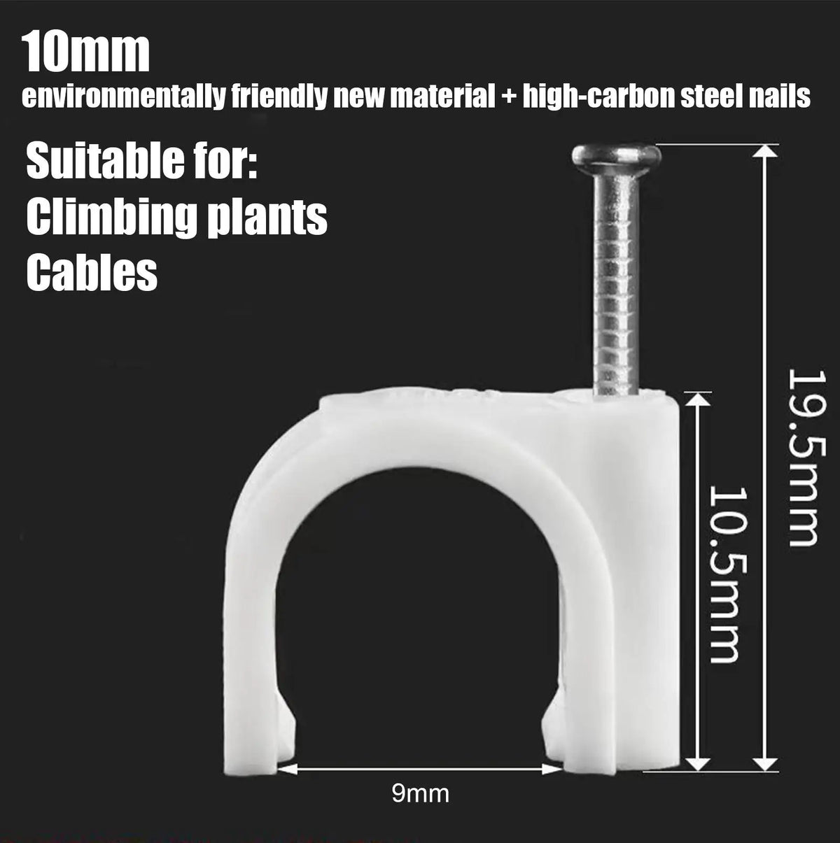 100-Pack Plant Wall Clips – Climbing Plant & Cable Support