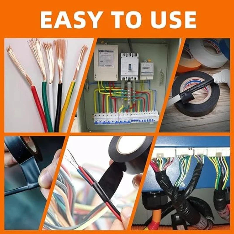 Black PVC Electrical Insulating Tape – Heat Resistant 5/10 Pack