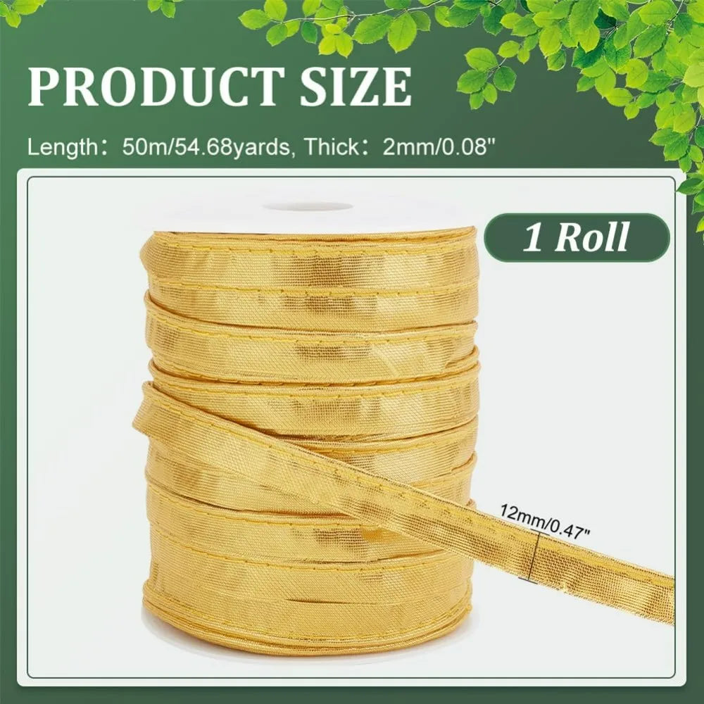 Gold Piping Bias Tape 54 Yards – 12mm Polyester Upholstery Trim