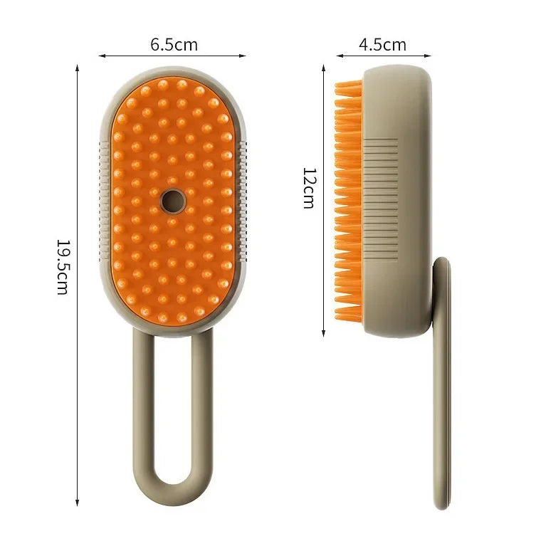 3-in-1 USB Steam Pet Brush | Cat & Dog Grooming Comb