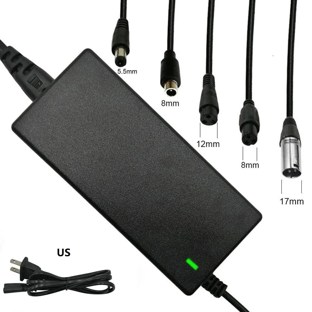 42V 2A Electric Scooter Lithium Battery Charger | 5-in-1 Adapter