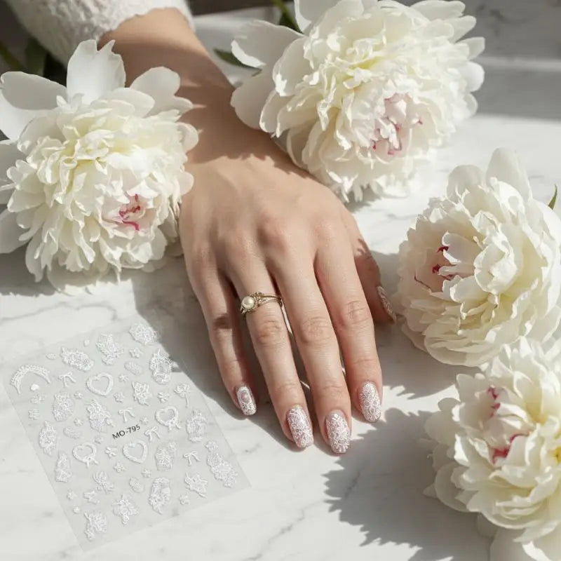 Lace Flower Bow Hollow Nail Stickers | DIY Manicure Appliqués