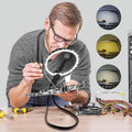 Hands-Free Neck Magnifying Glass 130mm | Cold & Warm LED Light