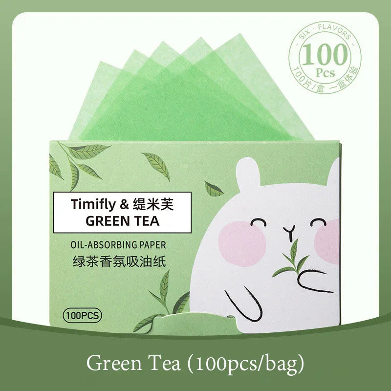 100-Pack Fragrance Facial Oil Absorbing Sheets for Women