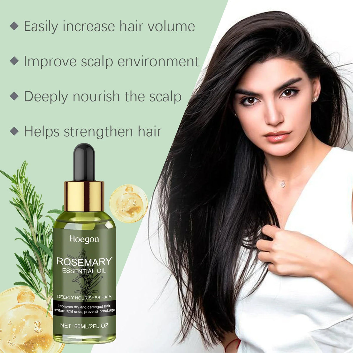 HOEGOA Rosemary Hair Oil – Nourish, Hydrate & Smooth