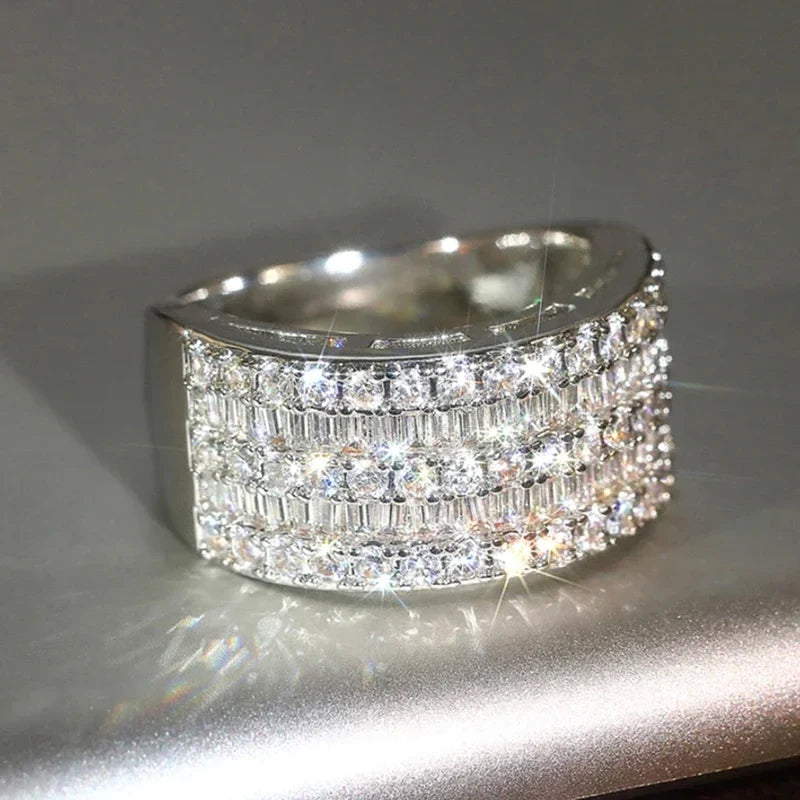 Huitan Cubic Zirconia Cocktail Ring – Pave Set Women's Ring