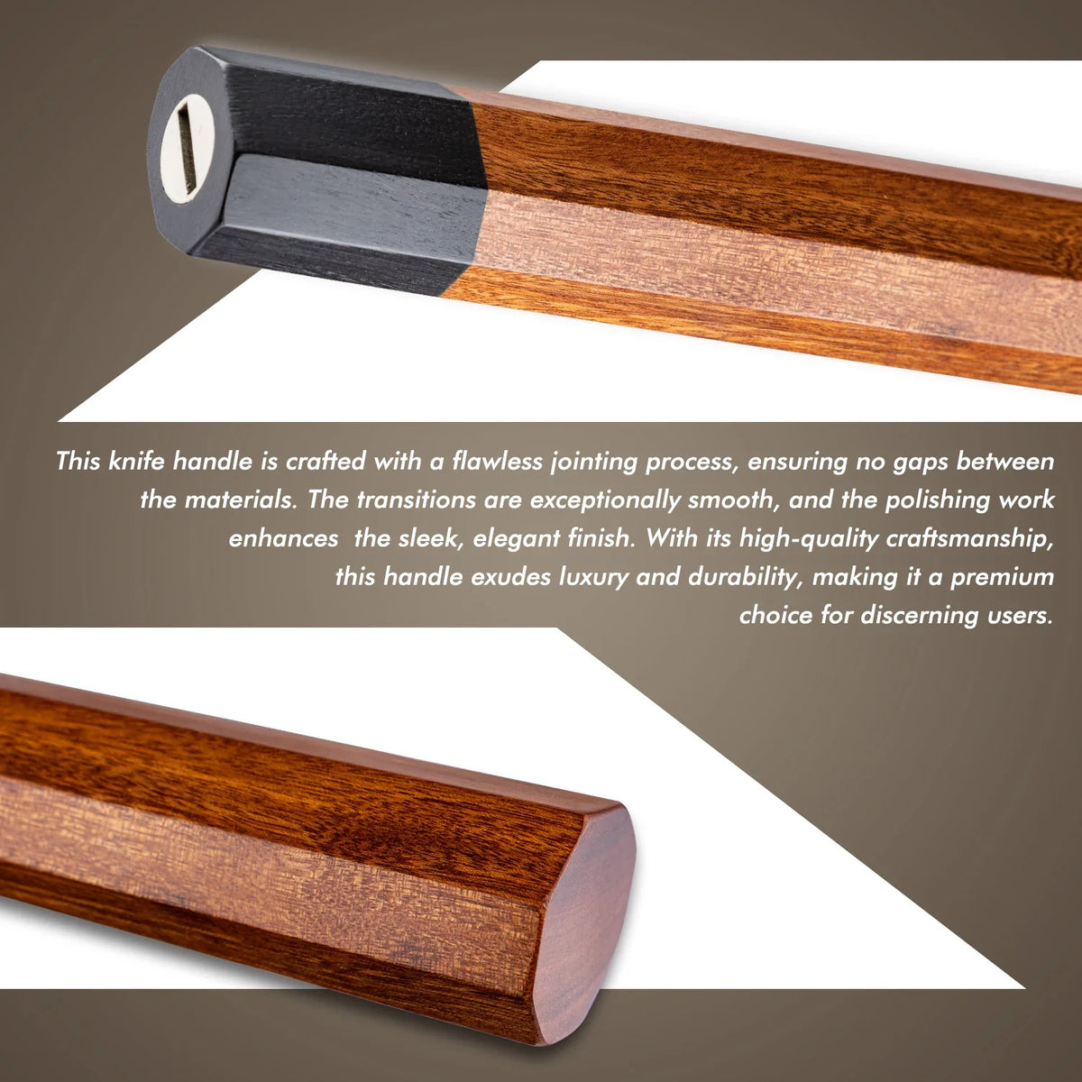 Octagonal Japanese Knife Handle – Natural African Mkuruti Wood DIY