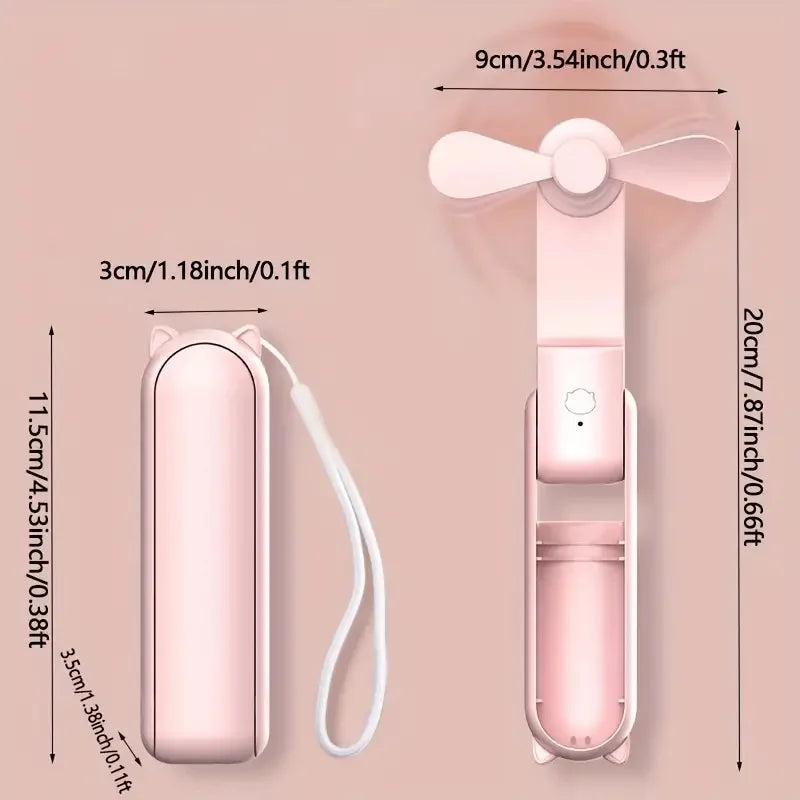 Portable USB Rechargeable Handheld Mist Fan – 4-Speed Spray