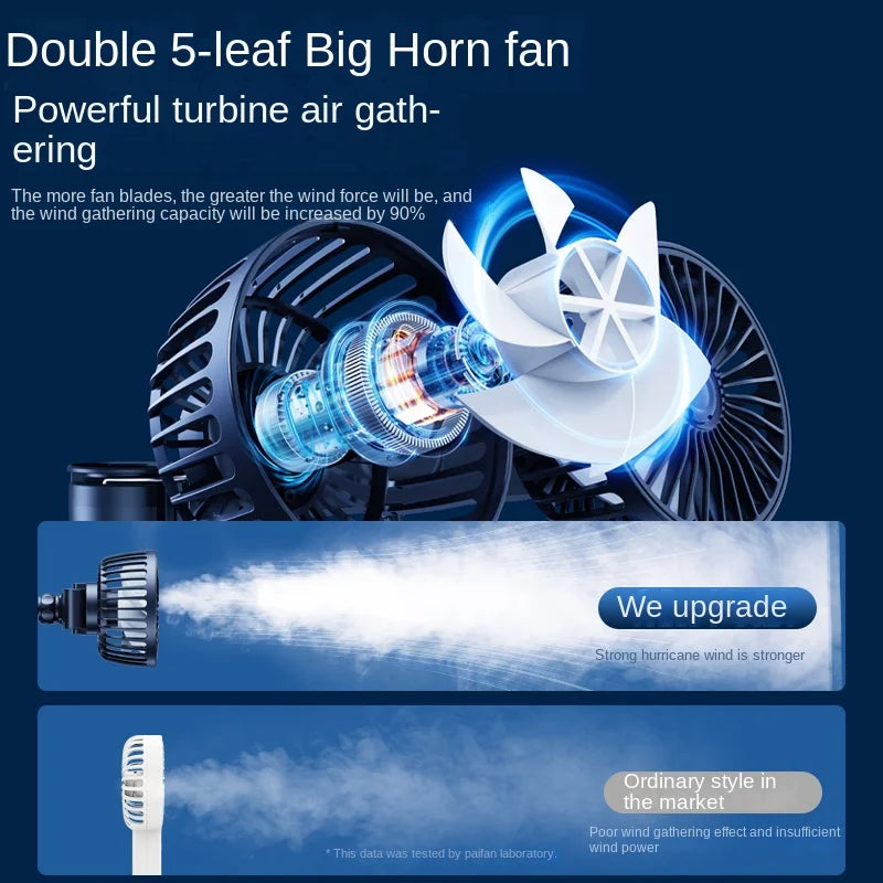 12V 24V Car Rear Seat USB Fan – 3-Speed Flexible Neck