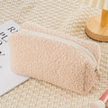 2026 Cute Zipper Plush Large Solid Cosmetic Bag Makeup Women Travel