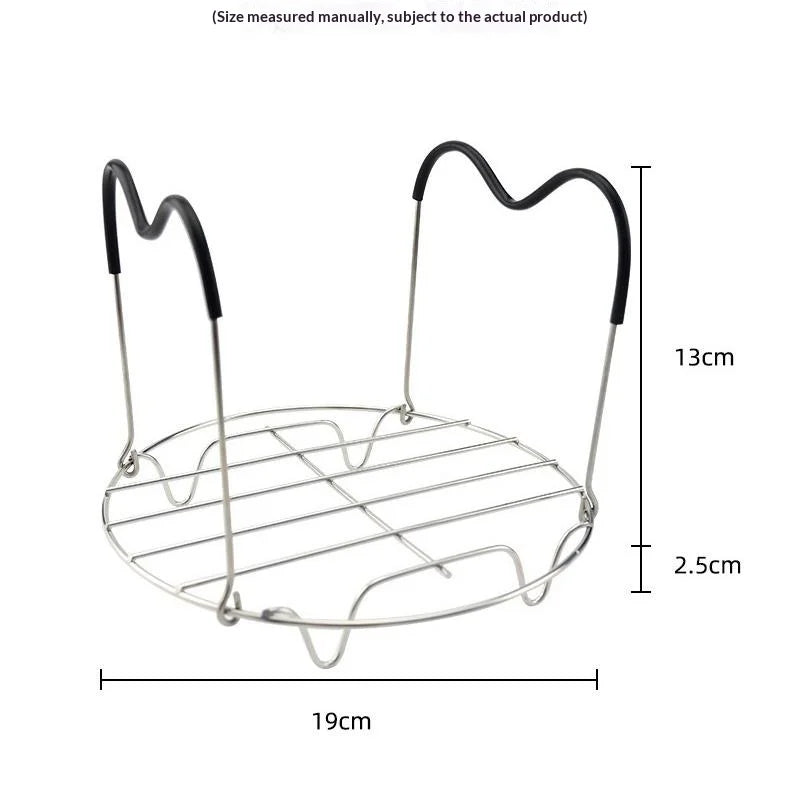 Stainless Steel Steamer Rack Trivet | Silicone Handles, Dishwasher Safe