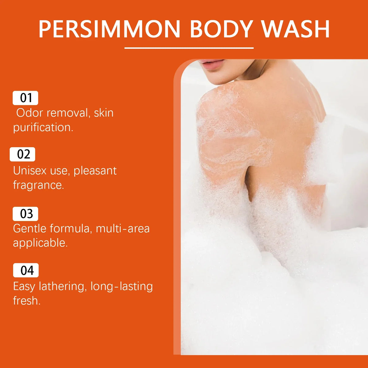 Persimmon Exfoliating Shower Gel – Cleanse, Smooth & Fresh Skin