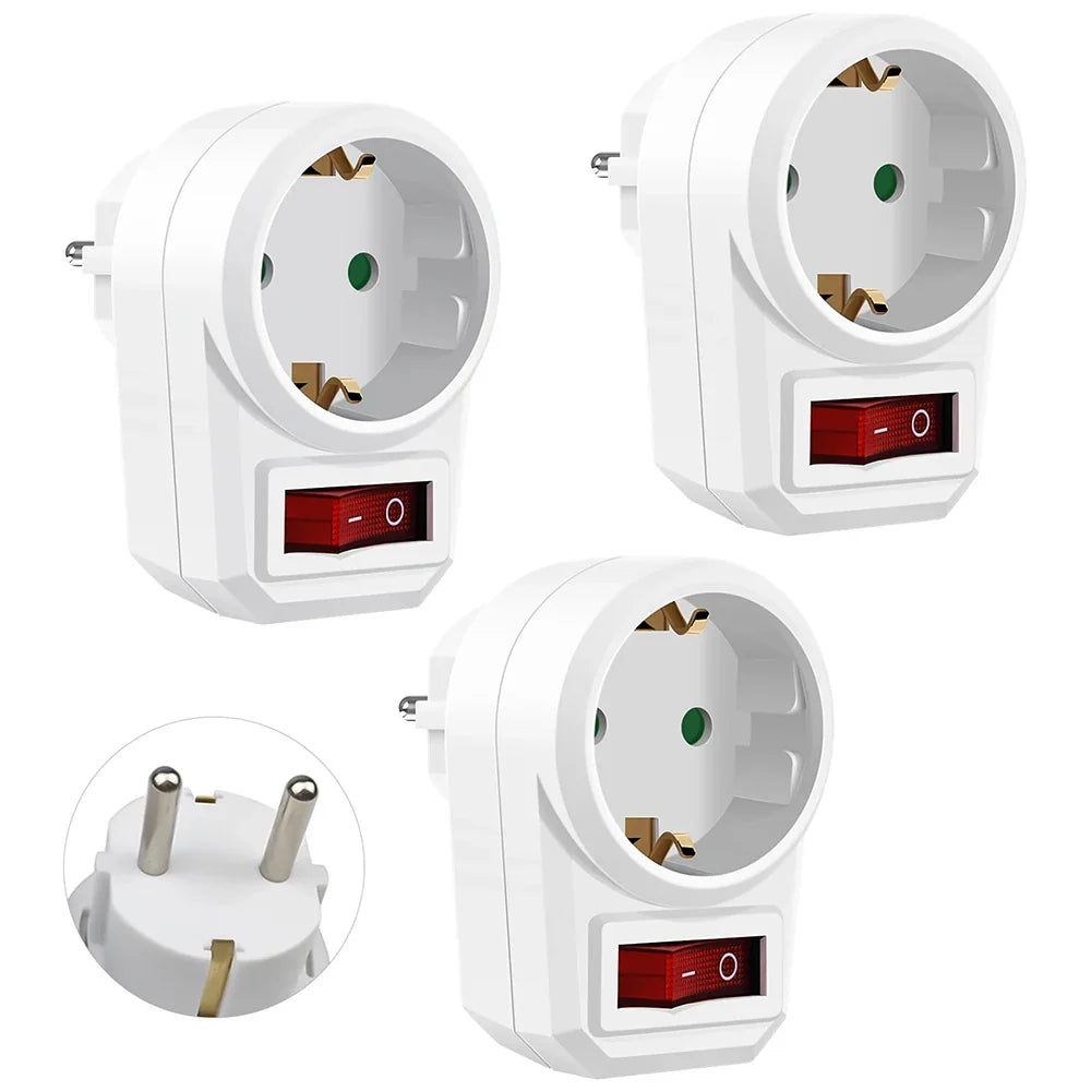 EU 1-to-3 Way Wall Socket Extender | European Plug Adapter