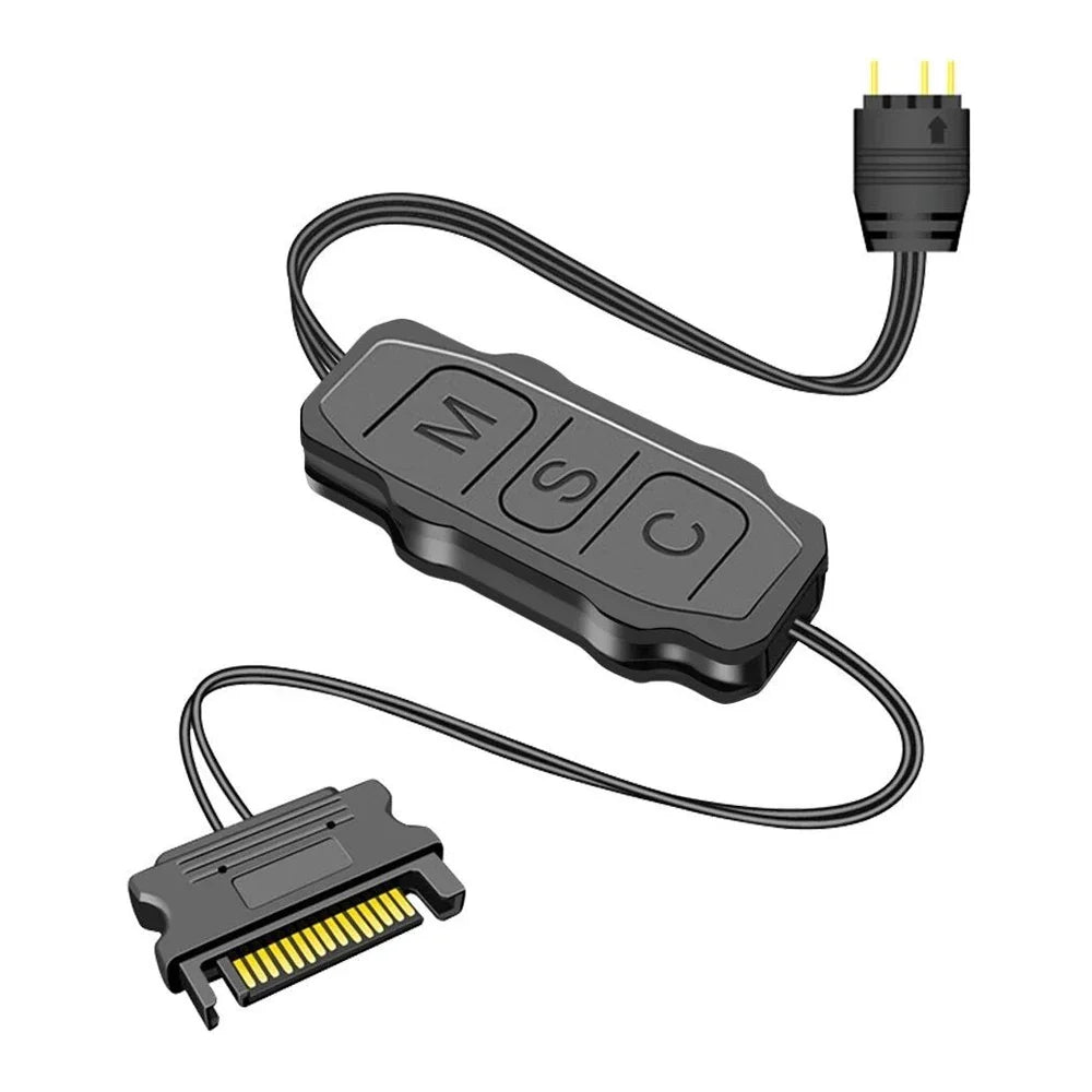 ARGB Mini Controller 5V 3-Pin to SATA Adapter for PC Fans
