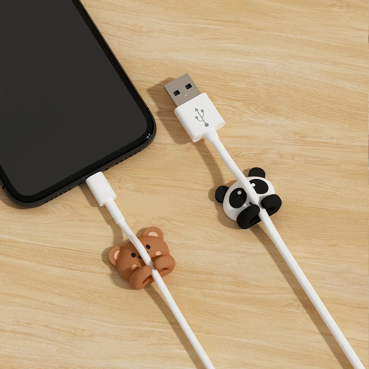 Silicone Desktop Cable Organizer & Cord Winder | Nail-Free