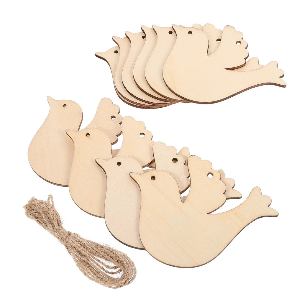 Unfinished Wooden Bird Cutouts DIY Craft Embellishments Twine