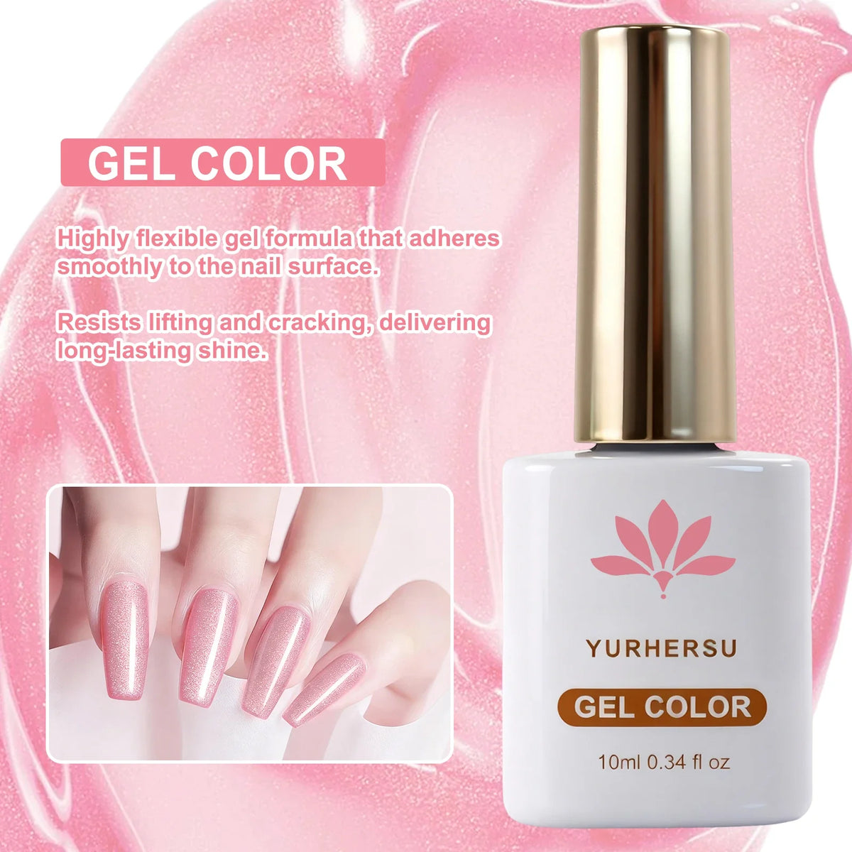 YURHERSU Soak-Off UV LED Gel Nail Polish – Long Lasting 10ml