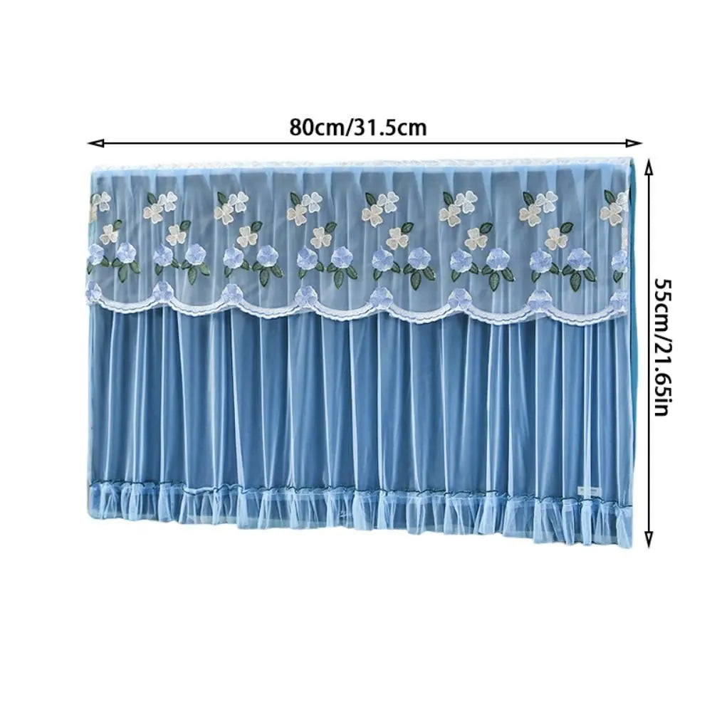 Fashion TV Dust Cover Embroidered Lace Wall Mounted LCD Protective