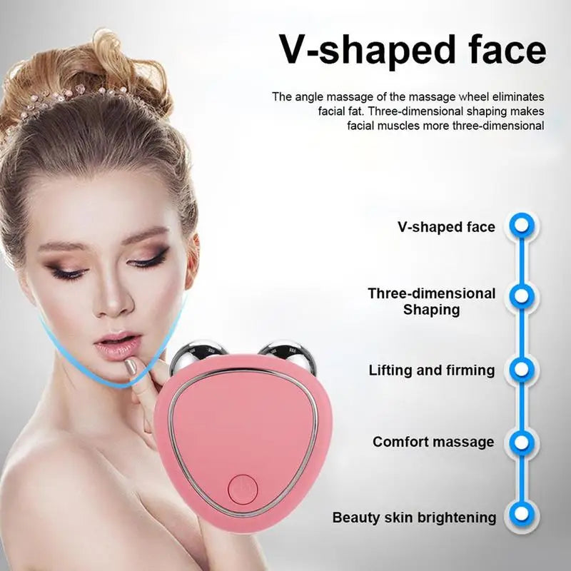 Mini Microcurrent EMS Face Lift Massager & Facial Serum Kit