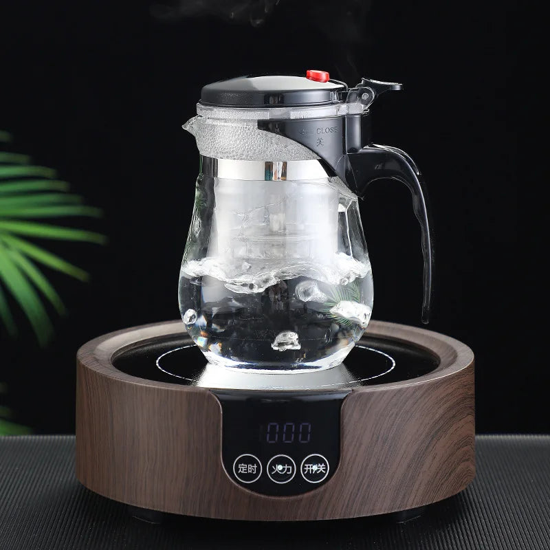 HMLOVE Heat Resistant Glass Teapot Puer Kettle Tea Infuser Chinese