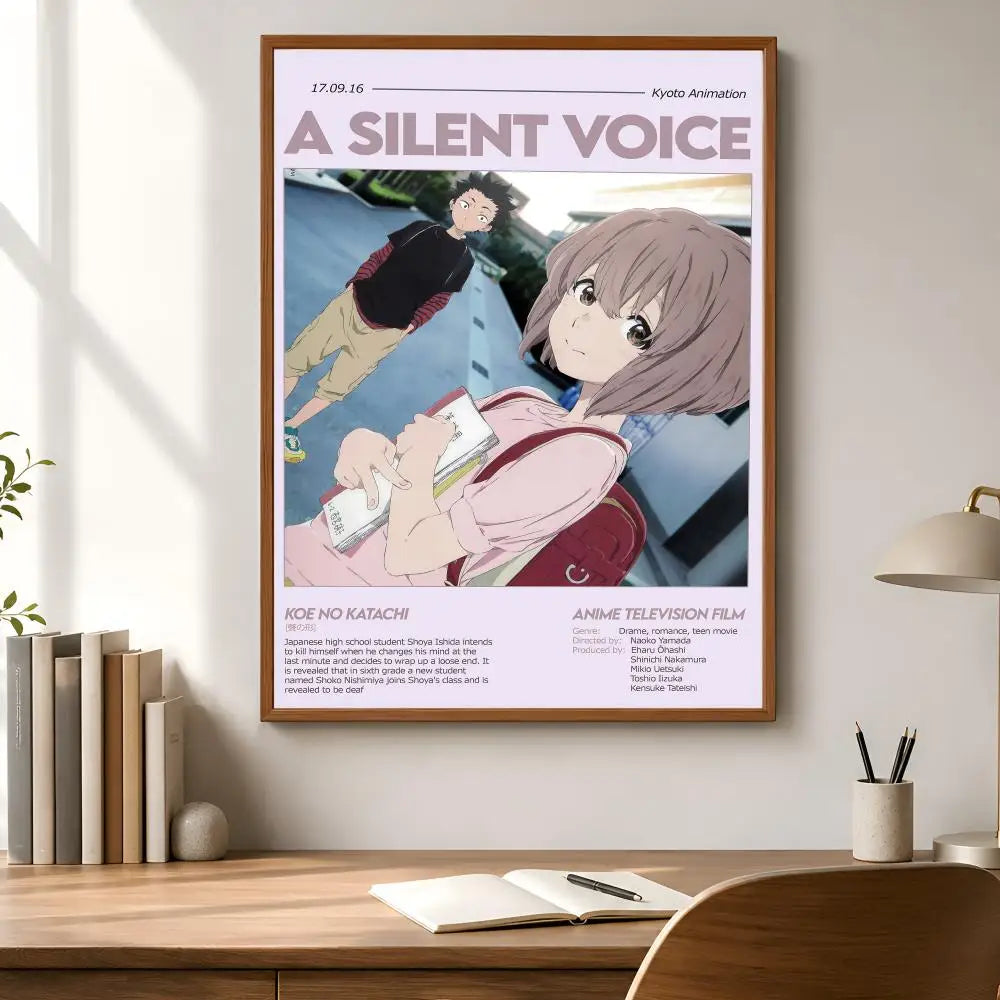 Silent Voice Anime Poster – Waterproof Peel-and-Stick PVC Wall Art