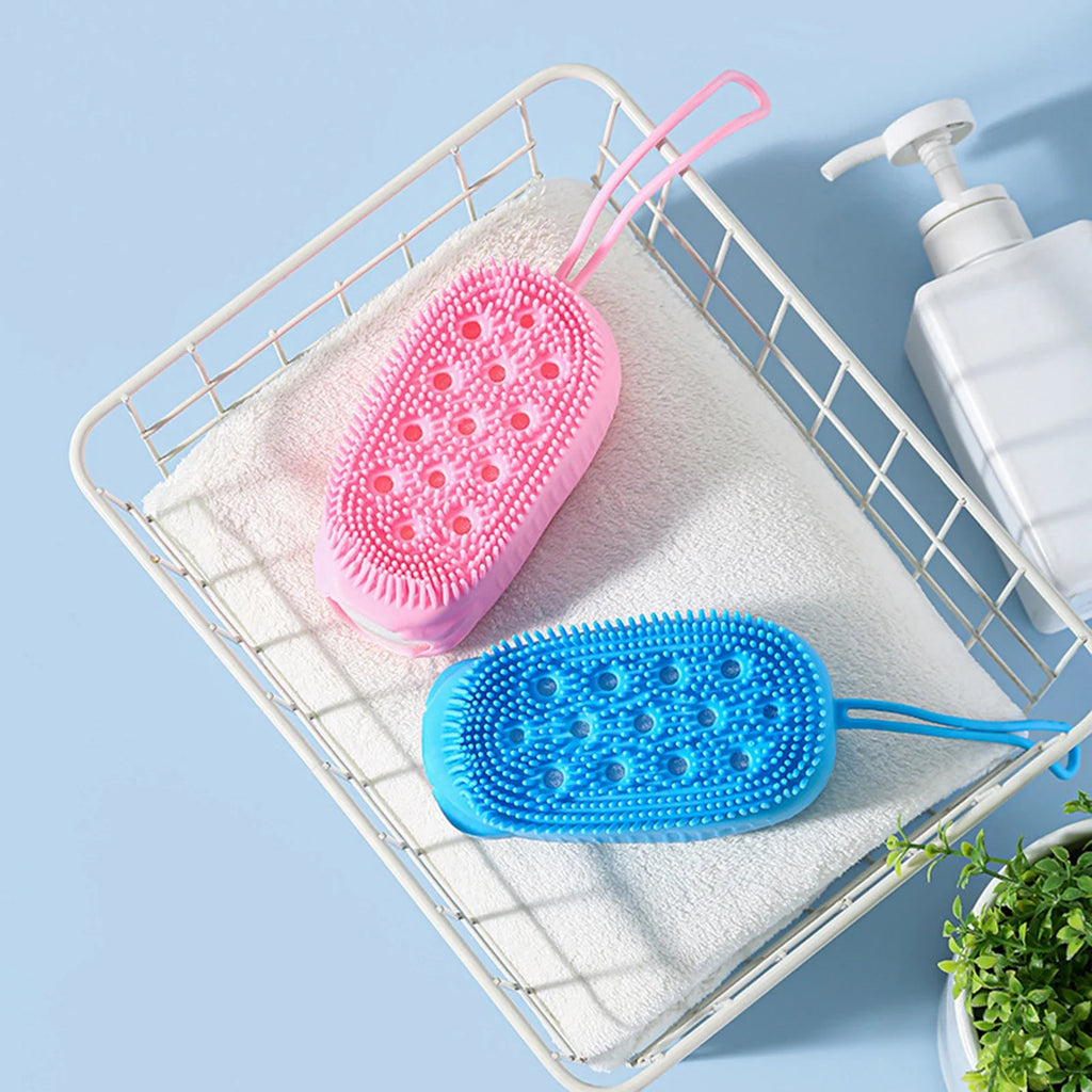 Silicone Body Scrubber Double-Sided Shower Bath Brush