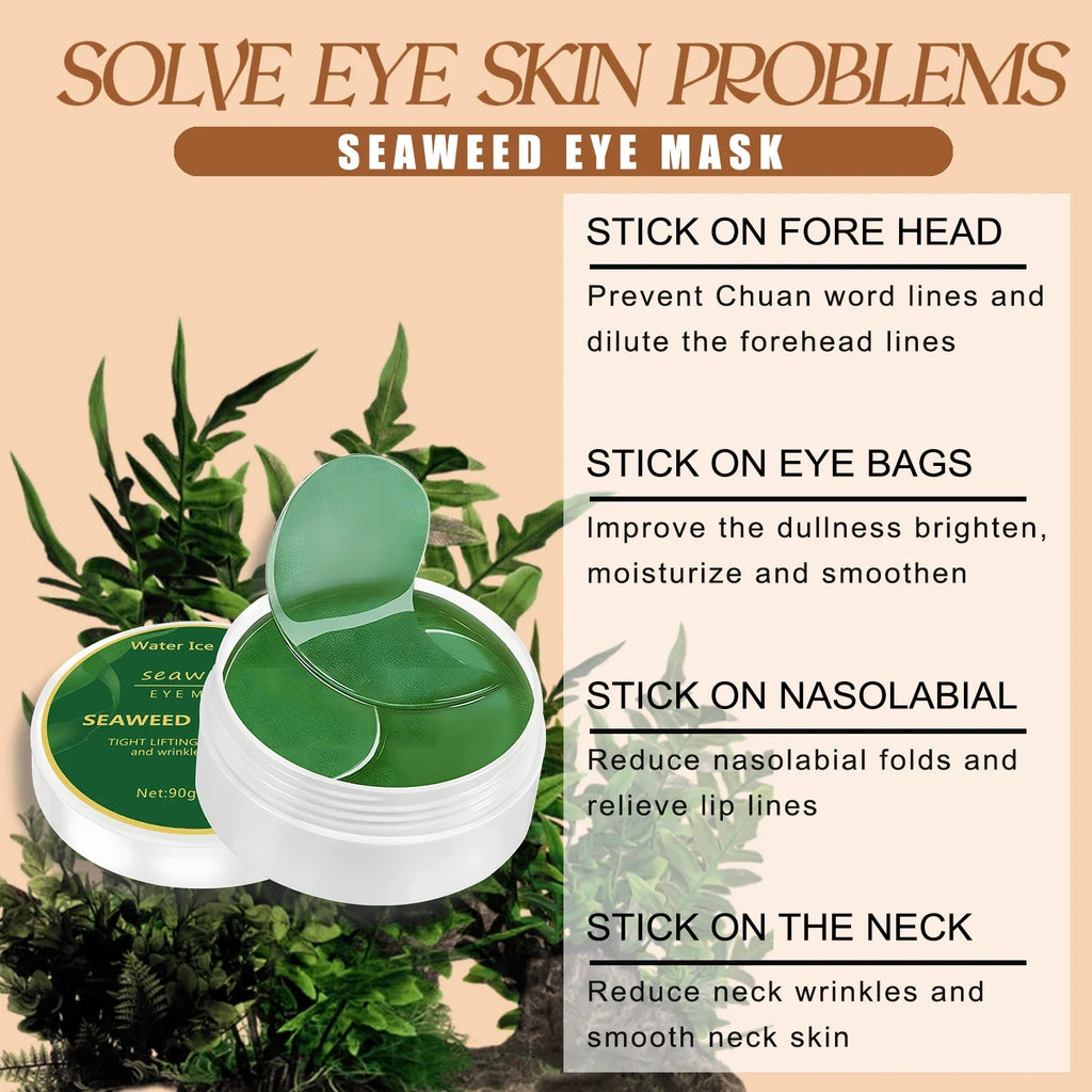 60pc Seaweed Hyaluronic Acid Collagen Eye Mask Patches
