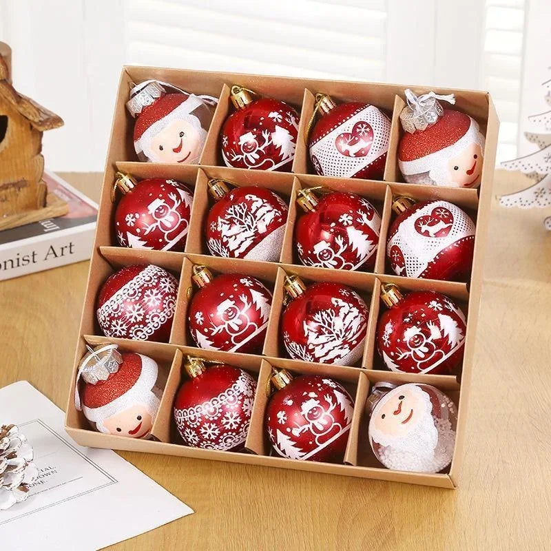 16-Piece Christmas Ball Ornaments Set – 6cm Holiday Décor