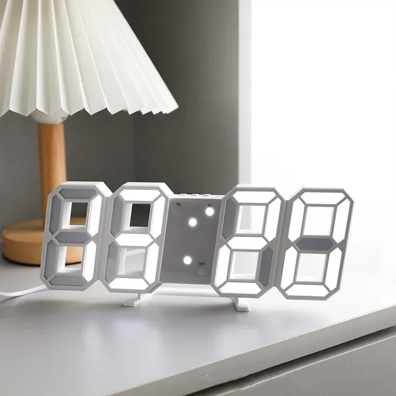 LED Digital Wall Clock – Alarm, Temperature & Date Display