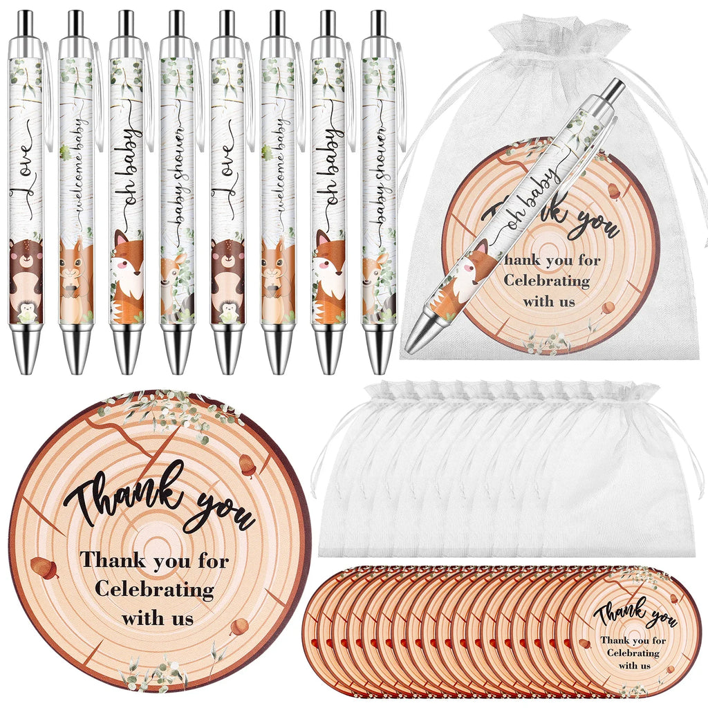 40 Baby Shower Favors – Animal Pens, Thank You Cards & Bags