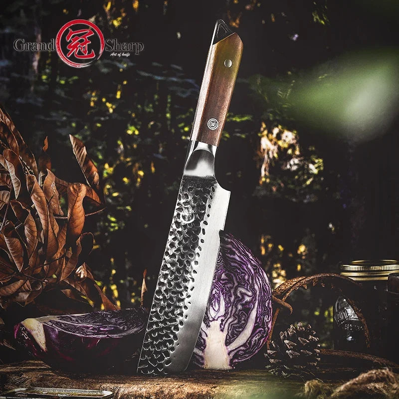 Grandsharp Japanese Nakiri Knife – High Carbon Steel Vegetable Knife