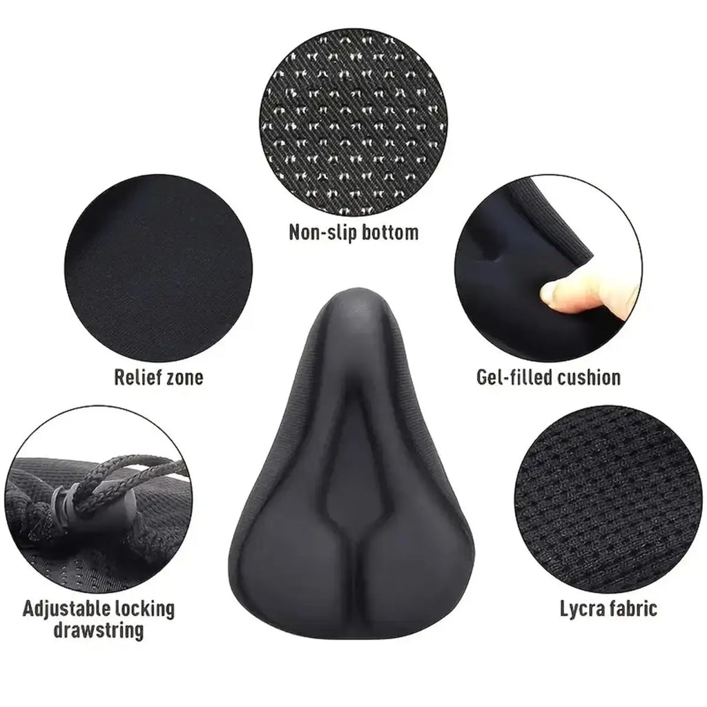 Gel Padded Bike Seat Cushion Soft Pad Bicycle Saddle Cover Men Women