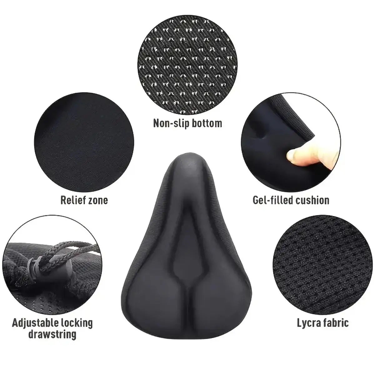 Gel Padded Bike Seat Cushion Soft Pad Bicycle Saddle Cover Men Women