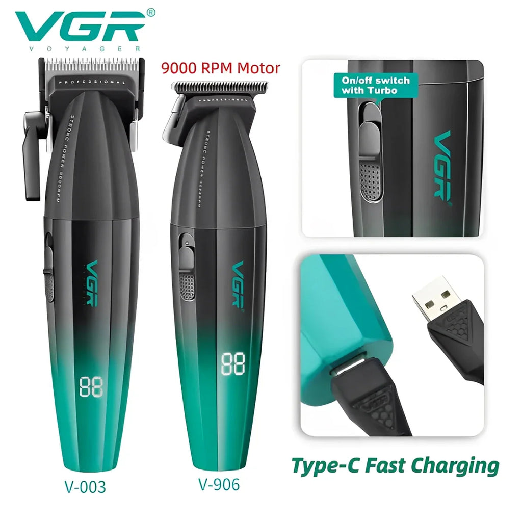 VGR Professional Hair Clipper Set V-003 V-906 | 9000 RPM