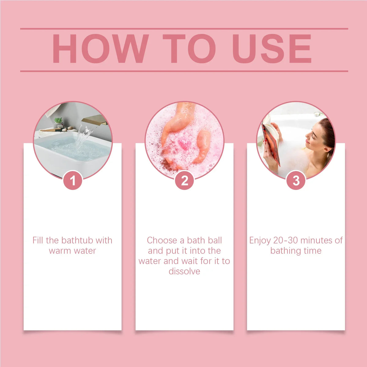 OceAura Lavender & Rose Bath Bomb Set – 6 Pc Aromatherapy