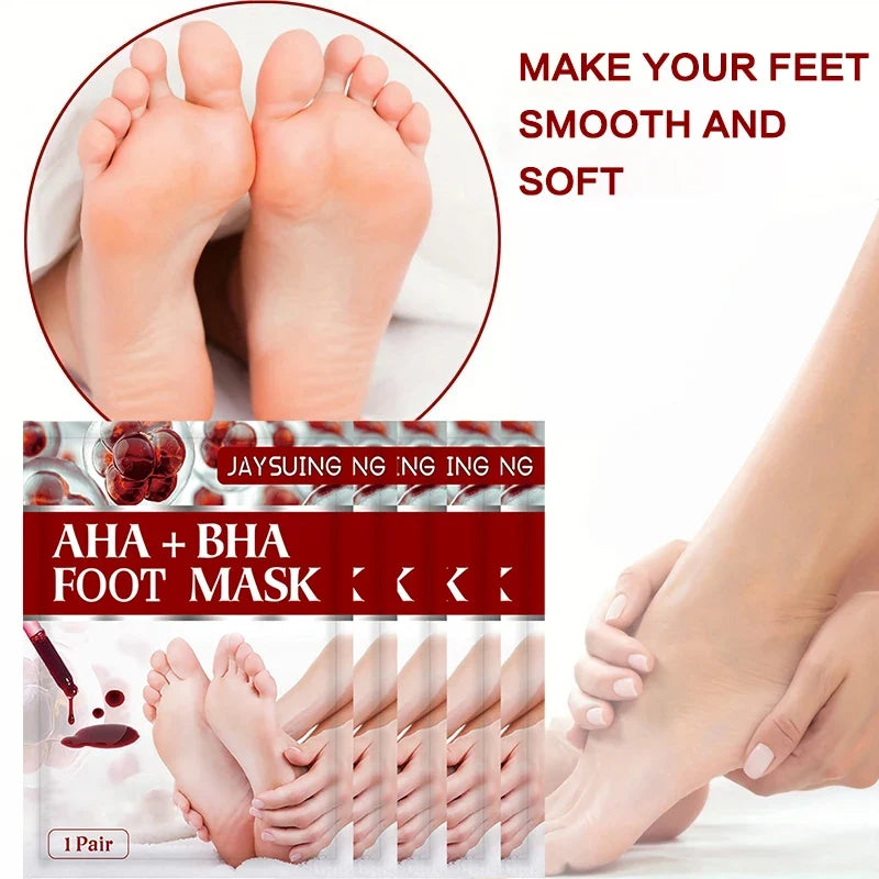 AHA Exfoliating Foot Peel Mask – Smooth Soft Feet (5–10 Pairs)