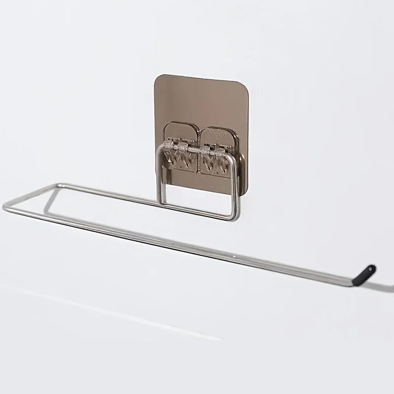 Self-Adhesive Paper Roll & Towel Holder – Stainless Steel Rack