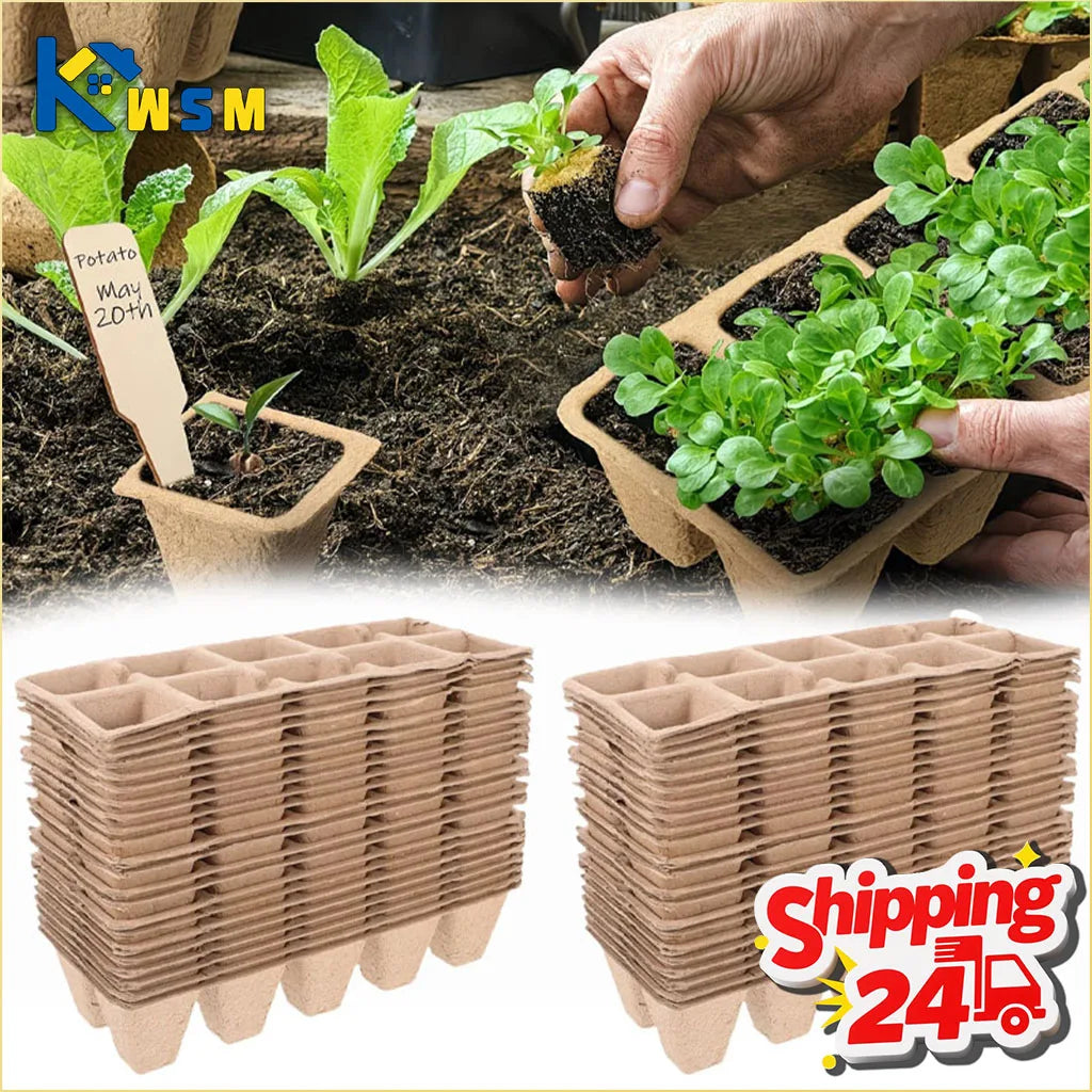 Biodegradable Seedling Trays 20/40 PCS – Eco Seed Starter Pots
