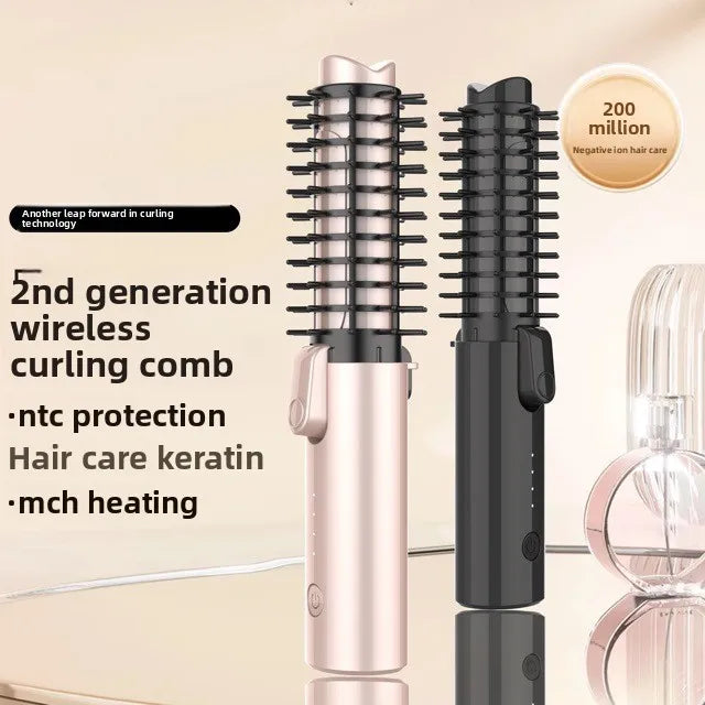 2-in-1 Wireless Hair Straightener Comb & Dryer – Negative Ion