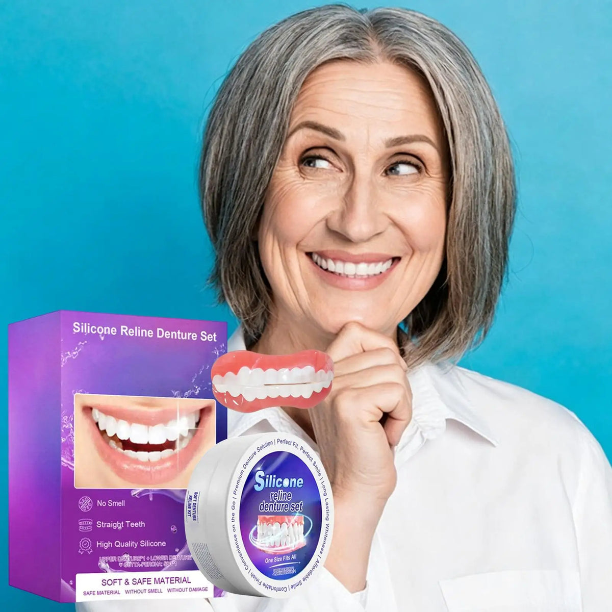 Silicone Denture Reliner Kit – Custom Fit Upper & Lower Braces