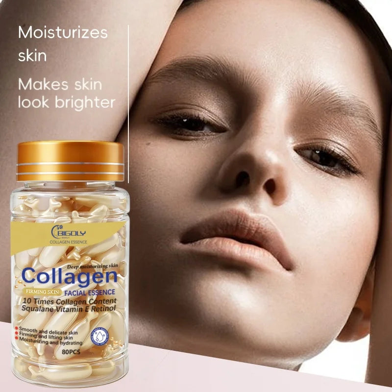 80 Collagen Facial Essence Capsules – Firming & Moisturising Serum